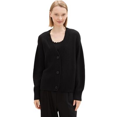 1043311 TOM TAILOR Denim Damski kardigan z dzianiny, 14482 – Deep Black, XXL 1043311 TOM TAILOR Denim Damski kardigan z dzianiny, 14482 – Deep Black, XXL