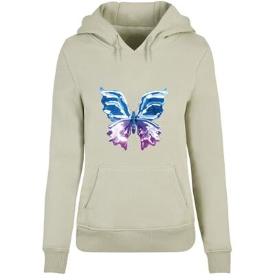 MST055 Miss Tee Damska bluza z kapturem Chromed Butterfly Hoody, luźna bluza z kapturem z nadrukiem z przodu, regularny krój, rozmiary XS 5XL, softsalvia, XS MST055 Miss Tee Damska bluza z kapturem Chromed Butterfly Hoody, luźna bluza z kapturem z nadrukiem z przodu, regularny krój, rozmiary XS 5XL, softsalvia, XS