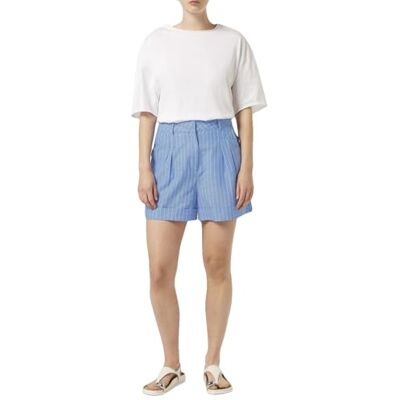 UFJ00688N Scotch & Soda High Rise Linen Printed Shorts, Niebieski i biały pasek z pinami 426, XL UFJ00688N Scotch & Soda High Rise Linen Printed Shorts, Niebieski i biały pasek z pinami 426, XL