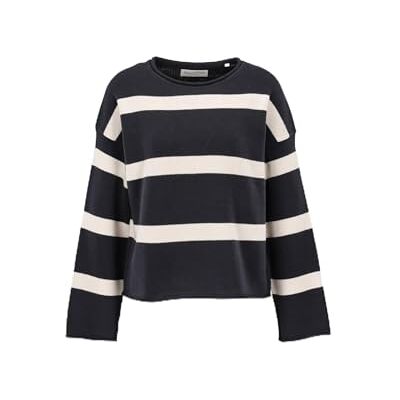 502605960047 Marc OPolo damski sweter z bawełny organicznej oversize, Striped/Deep Night Blue, XS 502605960047 Marc OPolo damski sweter z bawełny organicznej oversize, Striped/Deep Night Blue, XS