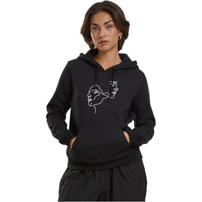 MT2495-00007-0058 Mister Tee Damska bluza z kapturem Ladies One Line Fit, damska bluza z kapturem z nadrukiem z przodu, krój regularny, czarny, XS MT2495-00007-0058 Mister Tee Damska bluza z kapturem Ladies One Line Fit, damska bluza z kapturem z nadrukiem z przodu, krój regularny, czarny, XS