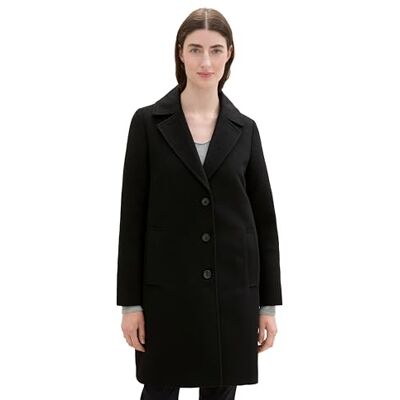 M61812 TOM TAILOR Płaszcz damski, 14482 – Deep Black, XXL M61812 TOM TAILOR Płaszcz damski, 14482 – Deep Black, XXL
