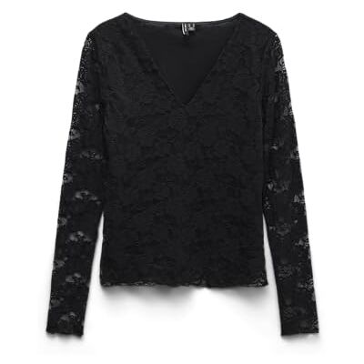 10334667-4832028 VERO MODA Vmiben Ls V-Neck Top JRS Noos, czarny, L 10334667-4832028 VERO MODA Vmiben Ls V-Neck Top JRS Noos, czarny, L
