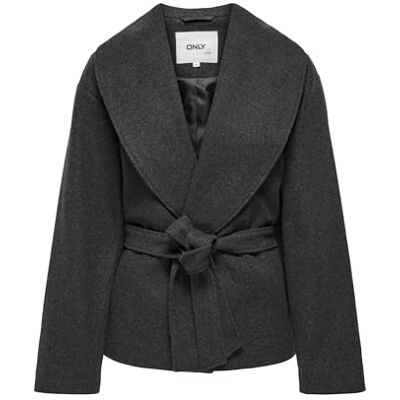 15314352 ONLY Onlaugusta Life Short Coat OTW Nc płaszcz damski, ciemnoszary melanż, L 15314352 ONLY Onlaugusta Life Short Coat OTW Nc płaszcz damski, ciemnoszary melanż, L