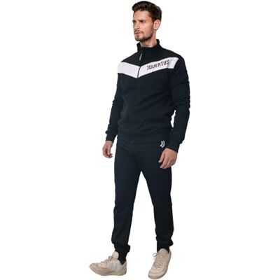 PIGJ hermet Juventus F.C., Piżama dresowa do domu, bluza z kapturem, bluza z zamkiem błyskawicznym, spodnie, czarny biały, dorosły, chłopięcy, zimowy, rozmiar L, oficjalny produkt PIGJ hermet Juventus F.C., Piżama dresowa do domu, bluza z kapturem, bluza z zamkiem błyskawicznym, spodnie, czarny biały, dorosły, chłopięcy, zimowy, rozmiar L, oficjalny produkt