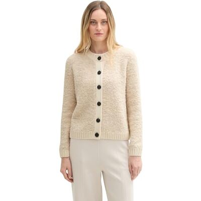 1044068 TOM TAILOR Damski kardigan z dzianiny, 33962 Doeskin Melange, XL 1044068 TOM TAILOR Damski kardigan z dzianiny, 33962 Doeskin Melange, XL