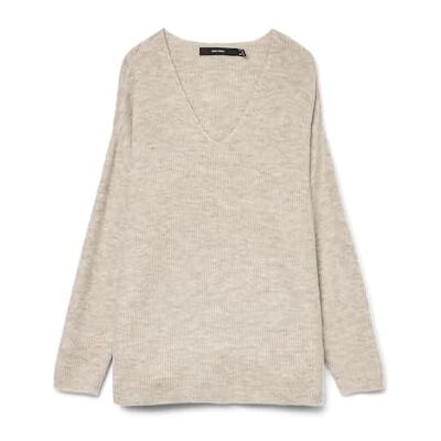 10233357 Vero Moda Vmcrewlefile Ls V-neck Blouse Noos SEREK SWETER Kobiety , Birch/Szczegóły: Silver Sconce/Nomad Melange , M 10233357 Vero Moda Vmcrewlefile Ls V-neck Blouse Noos SEREK SWETER Kobiety , Birch/Szczegóły: Silver Sconce/Nomad Melange , M