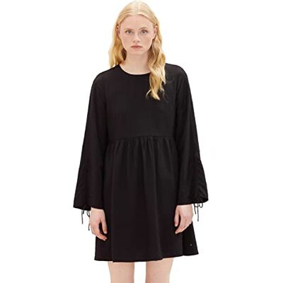 1038142 Dżinsowa mini sukienka damska ze sznurowaniem TOM TAILOR, 14482-głęboka czerń, M 1038142 Dżinsowa mini sukienka damska ze sznurowaniem TOM TAILOR, 14482-głęboka czerń, M