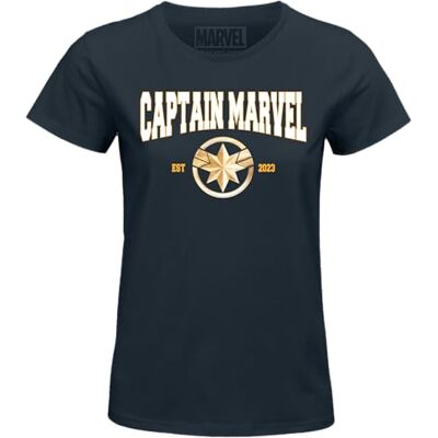 WOMAVLSTS003 Marvel "Captain IS 2023" Koszulka damska, granatowa, rozmiar XXL, Granatowy, XXL WOMAVLSTS003 Marvel "Captain IS 2023" Koszulka damska, granatowa, rozmiar XXL, Granatowy, XXL