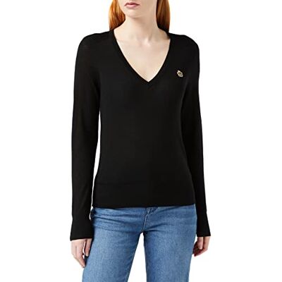 256096 Ted Baker Damski sweter WMK-ABIYGAL-Merino Edit z dekoltem w serek sweter, czarny, 3 (UK40) 256096 Ted Baker Damski sweter WMK-ABIYGAL-Merino Edit z dekoltem w serek sweter, czarny, 3 (UK40)