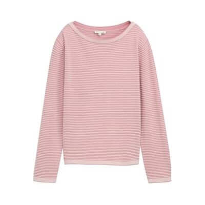 1047681 TOM TAILOR Sweter damski, 38706 Rose Bubble Knit Stripe, L 1047681 TOM TAILOR Sweter damski, 38706 Rose Bubble Knit Stripe, L
