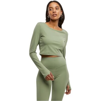 TB7807 Urban Classics Damska koszulka z długim rękawem Ladies Sports z długim rękawem, długa do talii, z wbudowanymi wkładkami, krótki krój, rozmiary XS XL, Matcha Green, S TB7807 Urban Classics Damska koszulka z długim rękawem Ladies Sports z długim rękawem, długa do talii, z wbudowanymi wkładkami, krótki krój, rozmiary XS XL, Matcha Green, S