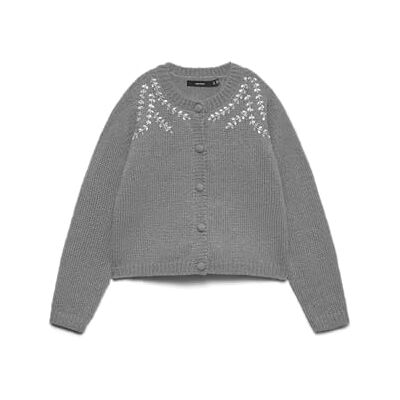 10336691-4867019 VERO MODA Damski kardigan Vmtamara LS z okrągłym dekoltem, średni szary melanż, L, Średni szary melanż, L 10336691-4867019 VERO MODA Damski kardigan Vmtamara LS z okrągłym dekoltem, średni szary melanż, L, Średni szary melanż, L