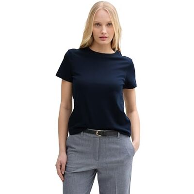 1048112 TOM TAILOR Damska koszulka z okrągłym dekoltem, 10668 Sky Captain Blue, XL 1048112 TOM TAILOR Damska koszulka z okrągłym dekoltem, 10668 Sky Captain Blue, XL