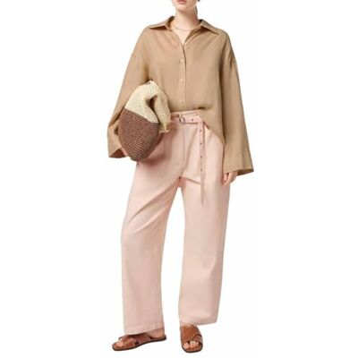 U9A00626T Koszulka lniana z szerokim rękawem, Soft Camel 212, 42 U9A00626T Koszulka lniana z szerokim rękawem, Soft Camel 212, 42
