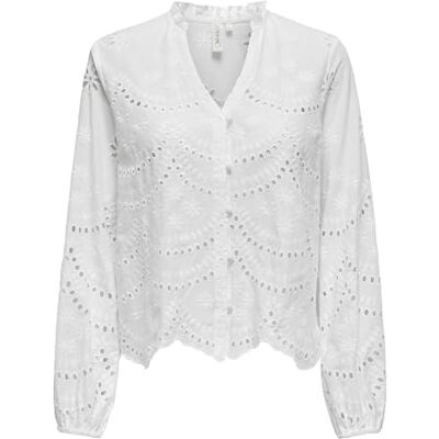 15314568-4760459 ONLY Damski top Onlbine Lalisa Ls V-Neck Emb WVN, Bright White, M 15314568-4760459 ONLY Damski top Onlbine Lalisa Ls V-Neck Emb WVN, Bright White, M