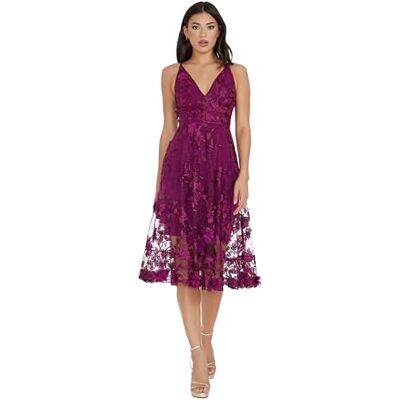 1475-2034-652-X-Large Dress the Population Damska Audrey Spaghetti Strap Midi A-line 3D Kwiatowa sukienka na specjalne okazje, ciemny magenta, XL, Ciemny magenta, XL 1475-2034-652-X-Large Dress the Population Damska Audrey Spaghetti Strap Midi A-line 3D Kwiatowa sukienka na specjalne okazje, ciemny magenta, XL, Ciemny magenta, XL