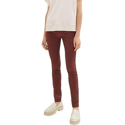 1039037 TOM TAILOR Damskie dżinsy Alexa Skinny o wyglądzie skóry PU, 30337 Raisin, 36W / 32L 1039037 TOM TAILOR Damskie dżinsy Alexa Skinny o wyglądzie skóry PU, 30337 Raisin, 36W / 32L