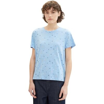 1040544 TOM TAILOR T-shirt damski, 34762 niebieski wielokolorowy, minimalny, XXS 1040544 TOM TAILOR T-shirt damski, 34762 niebieski wielokolorowy, minimalny, XXS