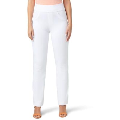 U24229 HUE Damskie super miękkie legginsy ze stretchem z wysokim stanem i prostym dżinsem, bez szwów bocznych, biały, XL U24229 HUE Damskie super miękkie legginsy ze stretchem z wysokim stanem i prostym dżinsem, bez szwów bocznych, biały, XL