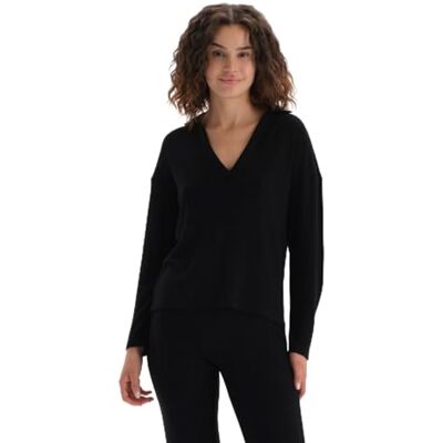 23AW11258BB Dagi Damska bluza polo z długim rękawem, czarny, M 23AW11258BB Dagi Damska bluza polo z długim rękawem, czarny, M