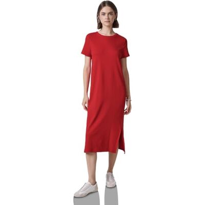 F144625 Street One Studio Sukienka ze strukturą prążkowaną mandarynka czerwona 44, mandarin red, 44 F144625 Street One Studio Sukienka ze strukturą prążkowaną mandarynka czerwona 44, mandarin red, 44
