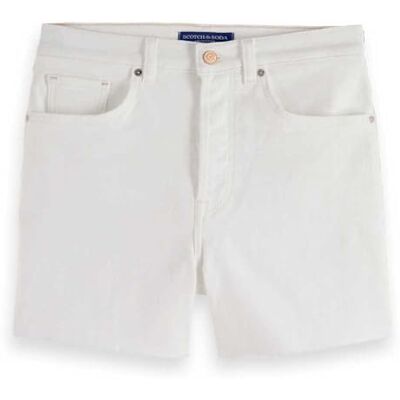 UFJ00693N Scotch & Soda Damskie szorty The Ray Cut Off Garment Dyed Colours Denim, biały, 32W UFJ00693N Scotch & Soda Damskie szorty The Ray Cut Off Garment Dyed Colours Denim, biały, 32W