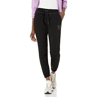 205163 True Religion Damskie spodnie dresowe Big T Mid Rise Jogger Jet Black, XXXL 205163 True Religion Damskie spodnie dresowe Big T Mid Rise Jogger Jet Black, XXXL