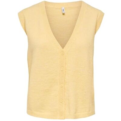 15371196-4984648 ONLY Onlhelga Sl Button Waiscoat Knt Nca, Sunlight, L 15371196-4984648 ONLY Onlhelga Sl Button Waiscoat Knt Nca, Sunlight, L