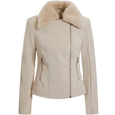 giacca olivia Guess Olivia kurtka damska ze sztucznej skóry, Milk, L giacca olivia Guess Olivia kurtka damska ze sztucznej skóry, Milk, L