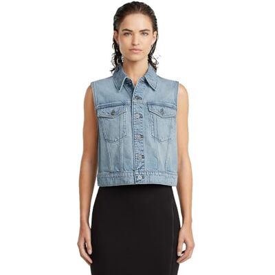 D24570 G-STAR Damskie kurtki Shrunken Denim Vest, Niebieski (sun faded cloudburst -D536-G339), XXL D24570 G-STAR Damskie kurtki Shrunken Denim Vest, Niebieski (sun faded cloudburst -D536-G339), XXL