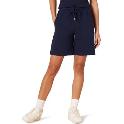AEWM30385S24_Navy Amazon Essentials Damskie polarowe bermudy z wysokim stanem (dostępne w dużych rozmiarach), granatowe, XS AEWM30385S24_Navy Amazon Essentials Damskie polarowe bermudy z wysokim stanem (dostępne w dużych rozmiarach), granatowe, XS