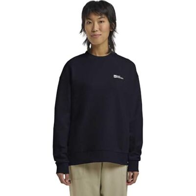 A63871_C0413 Jack Wolfskin Damski sweter Essential Crewneck W, ciemny granatowy, L, Ciemnogranatowy, L A63871_C0413 Jack Wolfskin Damski sweter Essential Crewneck W, ciemny granatowy, L, Ciemnogranatowy, L