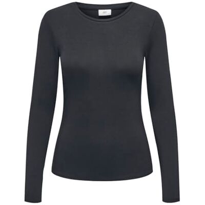 JDY3188001000006 JDY Damski top slim fit okrągły dekolt elegancki długi rękaw, czarny, XL JDY3188001000006 JDY Damski top slim fit okrągły dekolt elegancki długi rękaw, czarny, XL