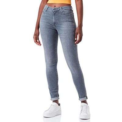 JSWZC11EST 7 For All Mankind Women's HW Skinny Slim Illusion Moon Tune with Embellished Squiggle Jeans, szary, regularny JSWZC11EST 7 For All Mankind Women's HW Skinny Slim Illusion Moon Tune with Embellished Squiggle Jeans, szary, regularny