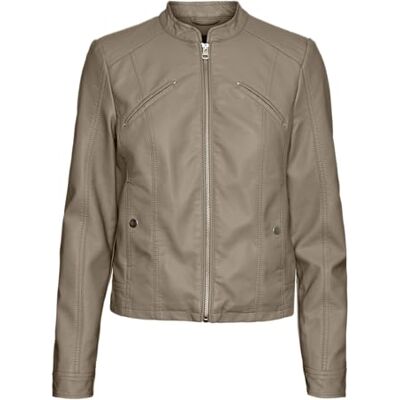 10288555 VERO MODA Damska kurtka Vmfavodona Coated Noos krótka kurtka, silver mink, XL 10288555 VERO MODA Damska kurtka Vmfavodona Coated Noos krótka kurtka, silver mink, XL