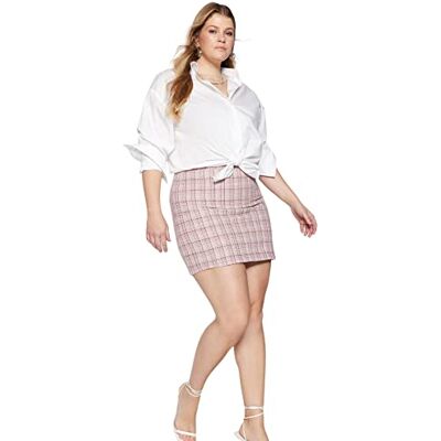 TBBAW23AZ00019 Trendyol Damska spódnica mini ołówkowa plus size regularna tkana spódnica plus size, wielobarwny, 72-Du?e rozmiary TBBAW23AZ00019 Trendyol Damska spódnica mini ołówkowa plus size regularna tkana spódnica plus size, wielobarwny, 72-Du?e rozmiary