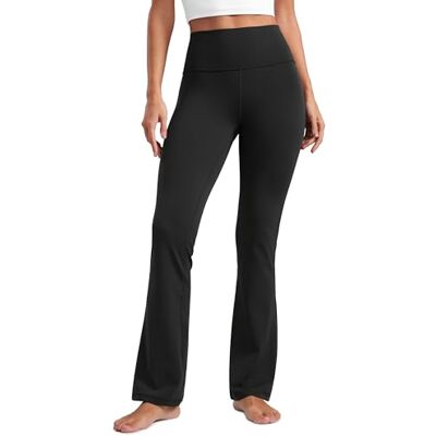 RS117A31 CRZ YOGA Damskie spodnie Butterluxe z wysokim stanem i rozszerzanymi nogawkami do jogi Bootcut z szeroką nogawką i kieszenią Lounge 77.5cm Czarny M RS117A31 CRZ YOGA Damskie spodnie Butterluxe z wysokim stanem i rozszerzanymi nogawkami do jogi Bootcut z szeroką nogawką i kieszenią Lounge 77.5cm Czarny M