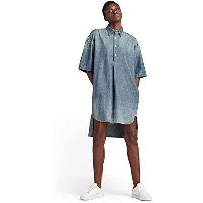 D21079 G-STAR RAW, Damska sukienka koszulowa, Blau (anty-wyblakły niebieski Egejski C611-d096), S D21079 G-STAR RAW, Damska sukienka koszulowa, Blau (anty-wyblakły niebieski Egejski C611-d096), S
