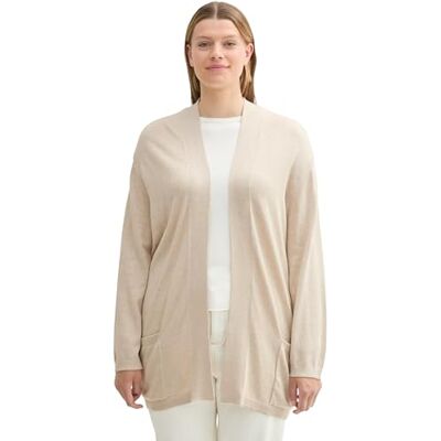 1044773 TOM TAILOR Plussize Basic kardigan damski kardigan, 25955 Dusty Beige Melange, 44 Duże rozmiary 1044773 TOM TAILOR Plussize Basic kardigan damski kardigan, 25955 Dusty Beige Melange, 44 Duże rozmiary