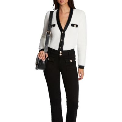 242-MOGUIN MORGAN Kamizelka, Off White/Black, XXL 242-MOGUIN MORGAN Kamizelka, Off White/Black, XXL