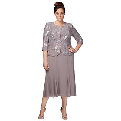 496267 Alex Evenings Damska sukienka z guzikami z przodu, plus size specjalna okazja, Cyna/matowa, 44 duże rozmiary 496267 Alex Evenings Damska sukienka z guzikami z przodu, plus size specjalna okazja, Cyna/matowa, 44 duże rozmiary