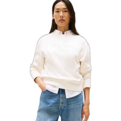 WW0WW47159 Tommy Hilfiger Bluza damska, Biały (jedwab z kości słoniowej), M WW0WW47159 Tommy Hilfiger Bluza damska, Biały (jedwab z kości słoniowej), M