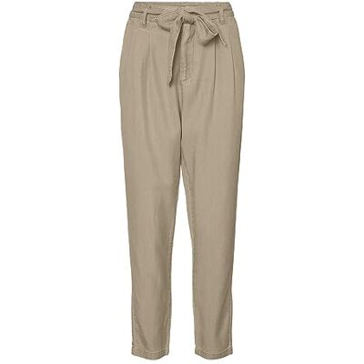10266585 VERO MODA Vmmia Hr Loose Tie Pant Ga Petite spodnie damskie, silver mink, XS x 28L 10266585 VERO MODA Vmmia Hr Loose Tie Pant Ga Petite spodnie damskie, silver mink, XS x 28L