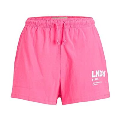 12225470 JACK & JONES Jjxx Jxbali Hw Relaxed Vint szorty damskie, Carmine Rose/Print:bright White Lndn Print, M 12225470 JACK & JONES Jjxx Jxbali Hw Relaxed Vint szorty damskie, Carmine Rose/Print:bright White Lndn Print, M