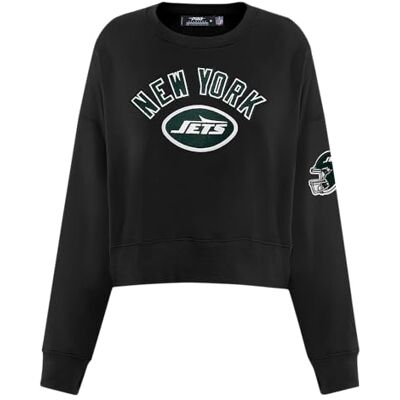 FNJC410882 Pro Standard Womens NFL New York Jets Classic Chenille Crewneck bluza czarna 2XL FNJC410882 Pro Standard Womens NFL New York Jets Classic Chenille Crewneck bluza czarna 2XL
