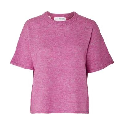 16093048 SELECTED FEMME T-shirt damski, Phlox Pink/Szczegóły: melanż, L 16093048 SELECTED FEMME T-shirt damski, Phlox Pink/Szczegóły: melanż, L