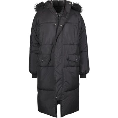 TB2382-00017 Urban Classics Damska kurtka oversize ze sztucznego futra, czarny (Blk/Blk 00017), S TB2382-00017 Urban Classics Damska kurtka oversize ze sztucznego futra, czarny (Blk/Blk 00017), S