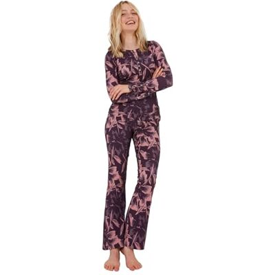 WW630A Joe Browns Damskie legginsy do jogi Sloe Joes z kwiatowym nadrukiem z głębokim pasem, Fioletowy, 34 WW630A Joe Browns Damskie legginsy do jogi Sloe Joes z kwiatowym nadrukiem z głębokim pasem, Fioletowy, 34