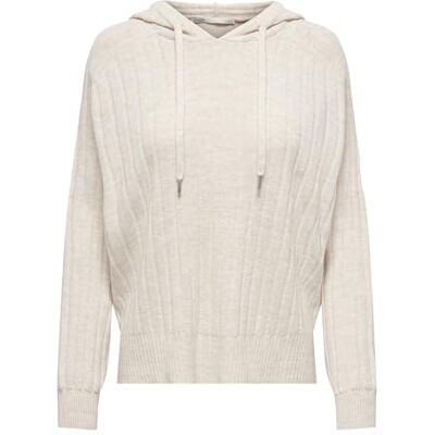 15268803 ONLY Onlnew Tessa Ls Hood Detail Pul Noos KNT bluza z kapturem, Pumice Stone/szczegóły: w. Melange, S 15268803 ONLY Onlnew Tessa Ls Hood Detail Pul Noos KNT bluza z kapturem, Pumice Stone/szczegóły: w. Melange, S